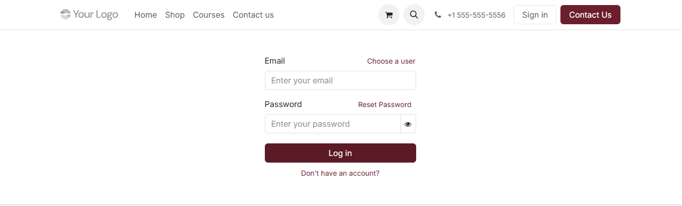 Cleaver login screen